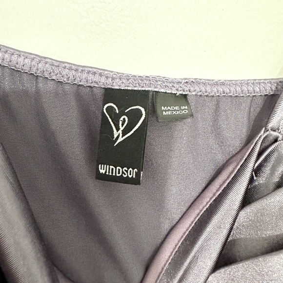 Windsor Bre Formal Satin Ruched Midi Dress small - Picture 7 of 8